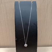 K10WGネックレス（バラ) 40CM|紫色石付