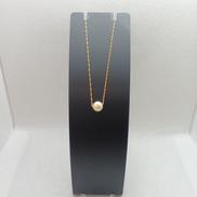 K18YGネックレス　40CM|白玉石