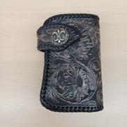 二つ折り・カービング|LEATHER CRAFT YOU