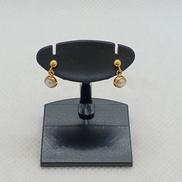 K18YGピアス|白石付き