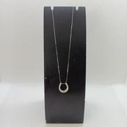 K18WGネックレス 40CM|透明石付き 0.21刻印あり