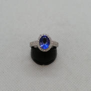 PT900リング|透明 紫色石付き 1.66 D0.87刻印有