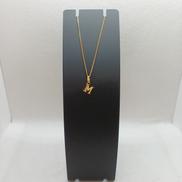 K18YGネックレス 40CM|透明石付 .03・VOW刻印有