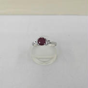 18K赤石付きリング|18K