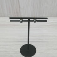 黒玉ピアス|K18