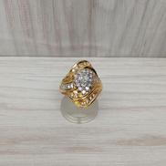 K18/PT900石付きリング|K18/PT900