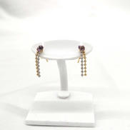 ピアス パープル石付き|K18 PT850