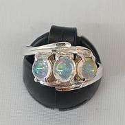 K14WGリング|透明石付き