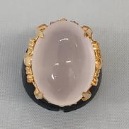 K18YGリング|透明石付き