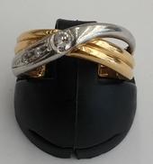 K18 PT900　石付きコンビリング|不明