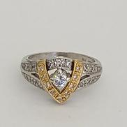 K18 PT900ダイヤモンド付きコンビリング|K18 PT900