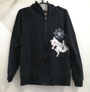 狐面柄刺繍ジップパーカー|今昔-KON-JAKU-