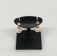 K18白石付ピアス(1SET)|宝石付きピアス