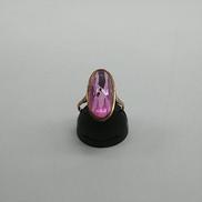 紫石付リング|K18