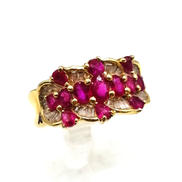 K18赤石付きリング|13号