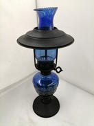 青色硝子 オイルランプ|アンティーク