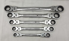 首振りラチェットめがねレンチセット|TONE