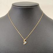 石付ペンダントトップ付|K18 2.2Gネックレス 40CM