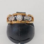 石付きリング|K18 PT900