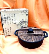鉄 しゃぶしゃぶ鍋 木蓋付|南部鉄器