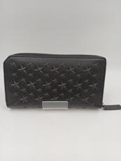 長財布ラウンドファスナーエンボススターブラック|JIMMY CHOO