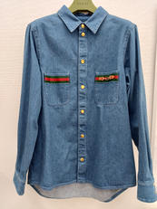 WASHED ORGANIC DENIM SHIRT|GUCCI
