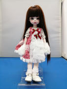 球体関節人形 赤チェックワンピース|球体関節人形