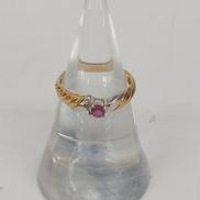 PT900K18石付きリング|宝石付きリング