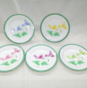 シクラメン柄中皿5枚セット|香蘭社