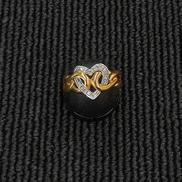 透明石付きハートリング|K18 PT900