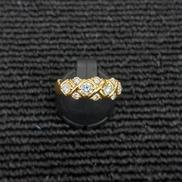 透明石付きリング|K18YG