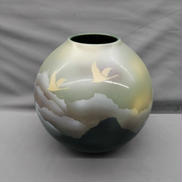 花瓶 鶴|九谷焼 香祥窯