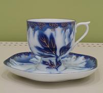 牡丹金ミル 高台コーヒー碗皿|深川製磁