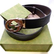 インターロッキングシグネチャーベルト黒|GUCCI