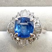 7.5G|PT900緑透明石付リング