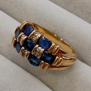 青白石付き|K18リング