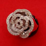 フラワーモチーフ|K18WGリング白石付き