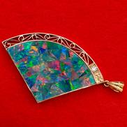 K18扇形ペンダントトップ|-