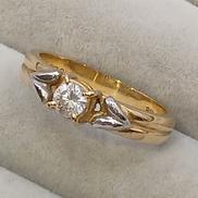 石付リング|K18 PT900