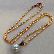 白玉付き　総重量5.4G|K18ネックレス