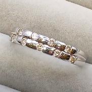 石付リング|K18WGリング石付き