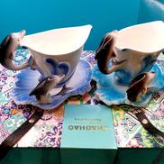 イルカカップ&ソーサー2客セット|CHAOHAO