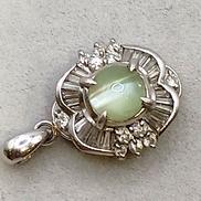 緑石付ペンダントトップ|PT900