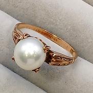 歪み有|K18白石付リング