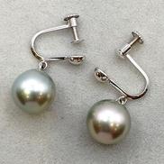 黒玉付きイヤリング|K14WG