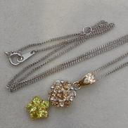 K18・K18WG ブラウンダイヤ トルマリンネックレス|宝石付きネックレス