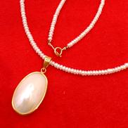 白玉ネックレス|K18仕様