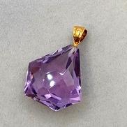 紫石付きペンダントトップ|K18