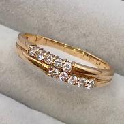 白石付きリング|K18