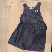 子供服　１３０㎝　女児　ノースリーブワンピー紺×白ストライプ|MEZZOPIANO